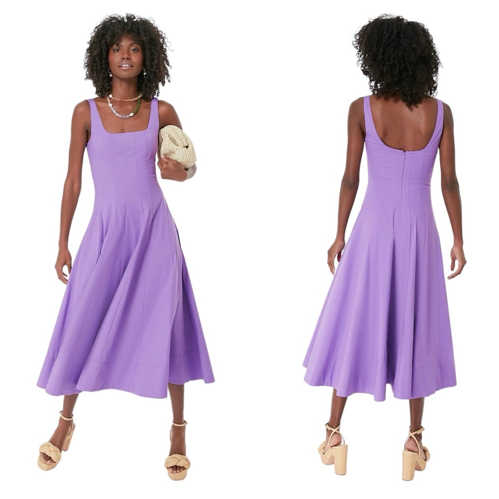 Staud Wells Midi Dress in Amethyst